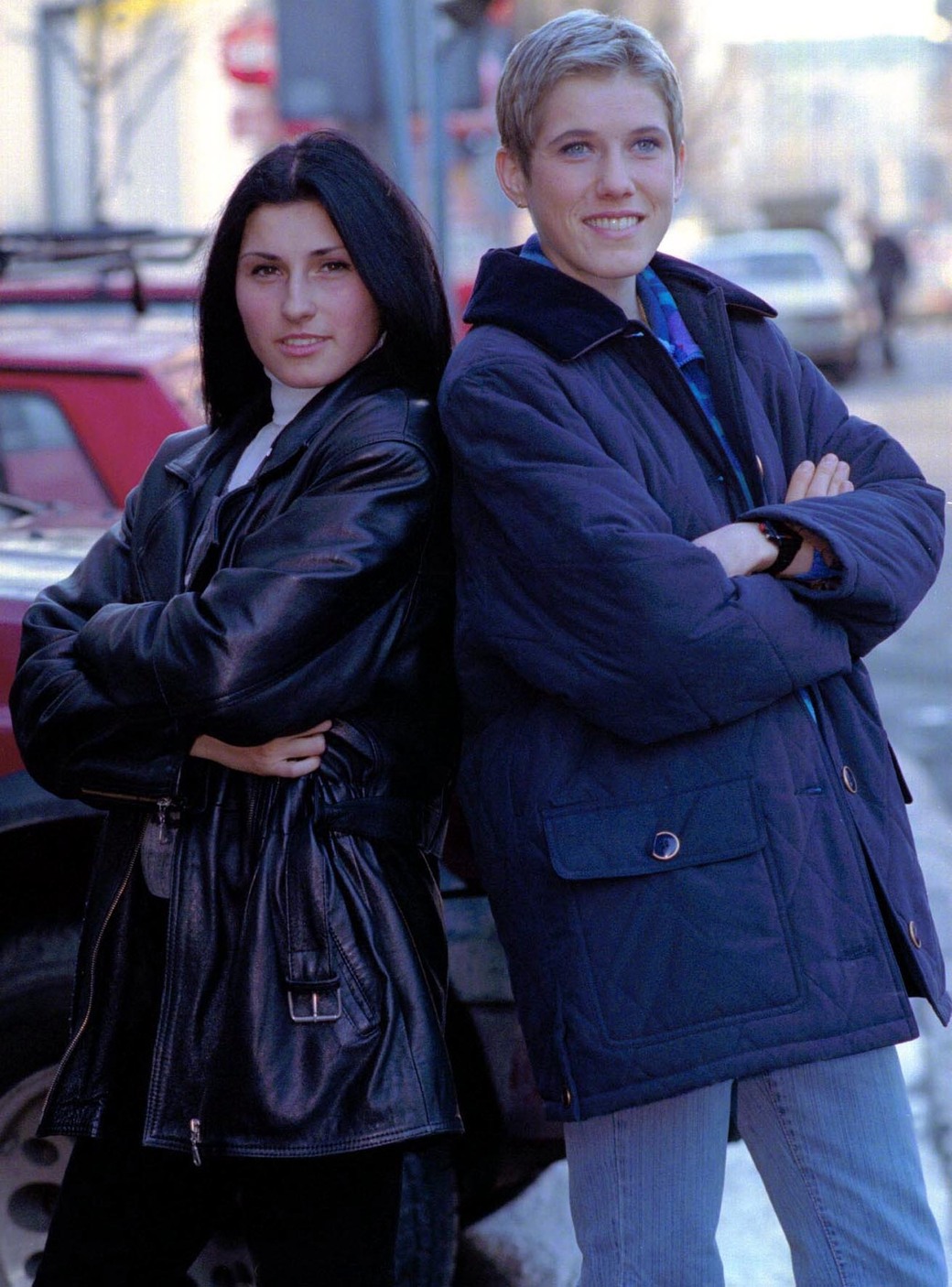 Sonja Stolić i Olivera Jevtić 1999. nakon Evropskog prvenstva u krosu