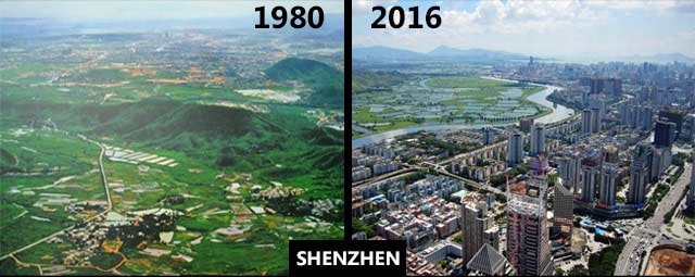 Šenžen 1980. i 2016.