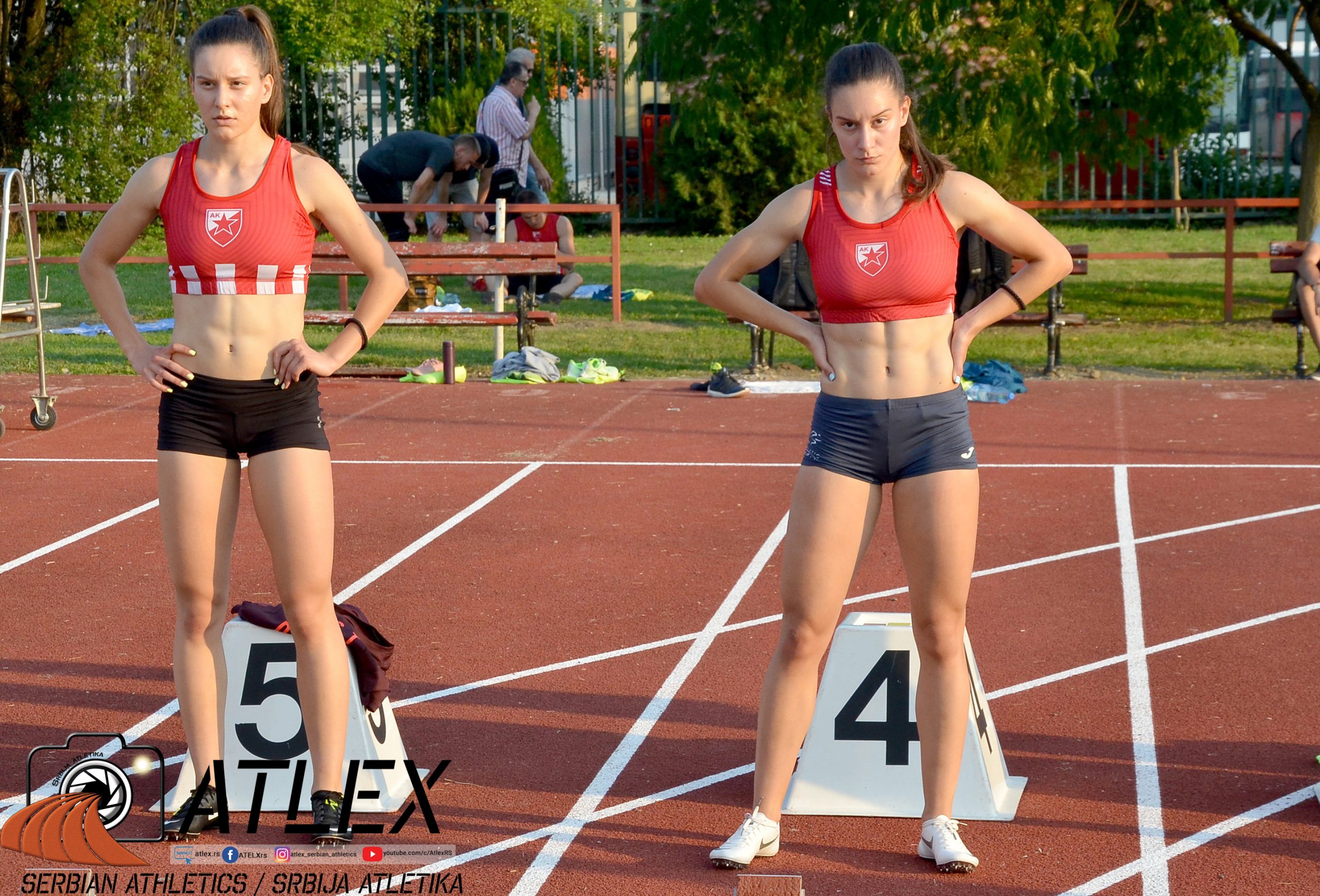 2. Atletski miting SAS-a 2020., Sremska Mitrovica - 28. jun, Sara Lukić, Anja Lukić (Crvena zvezda) 100 metara;   Foto: Atlex