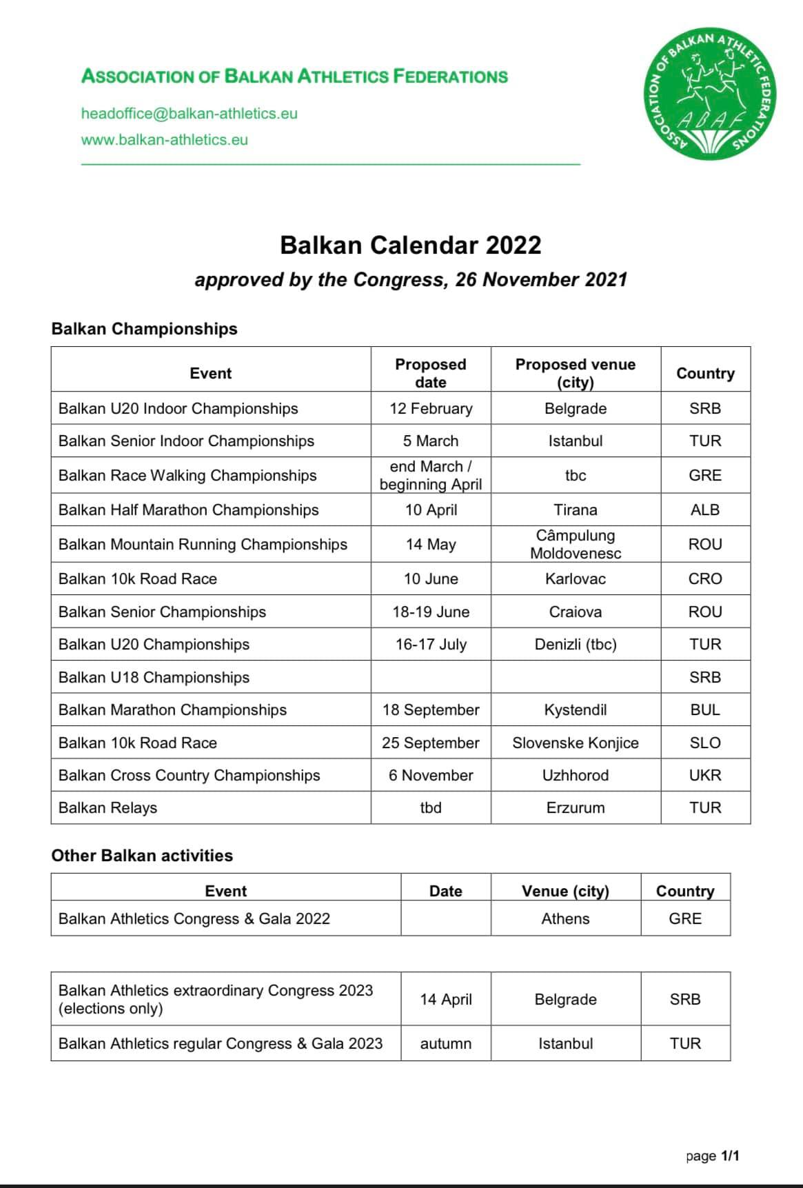 ABAF kalendar 2021