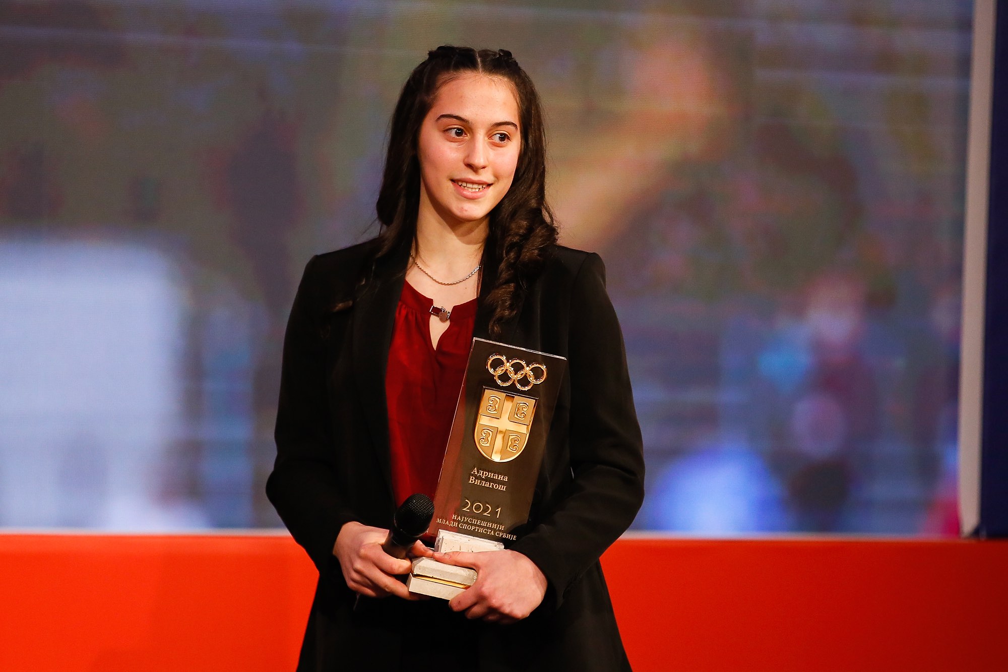 Godišnje nagrade za najbolje sportiste Olimpijskog komiteta Srbije za 2021 - Adriana Vlagoš najbolji mladi sportista Srbije;   Foto: OKS