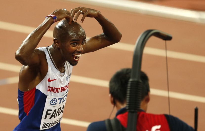 Svetsko prvenstvo, Bejdžing 2015. - 22. avgust - Mo Farah (Britanija), pobednik na 10000m;   Foto: AP/Tanjug