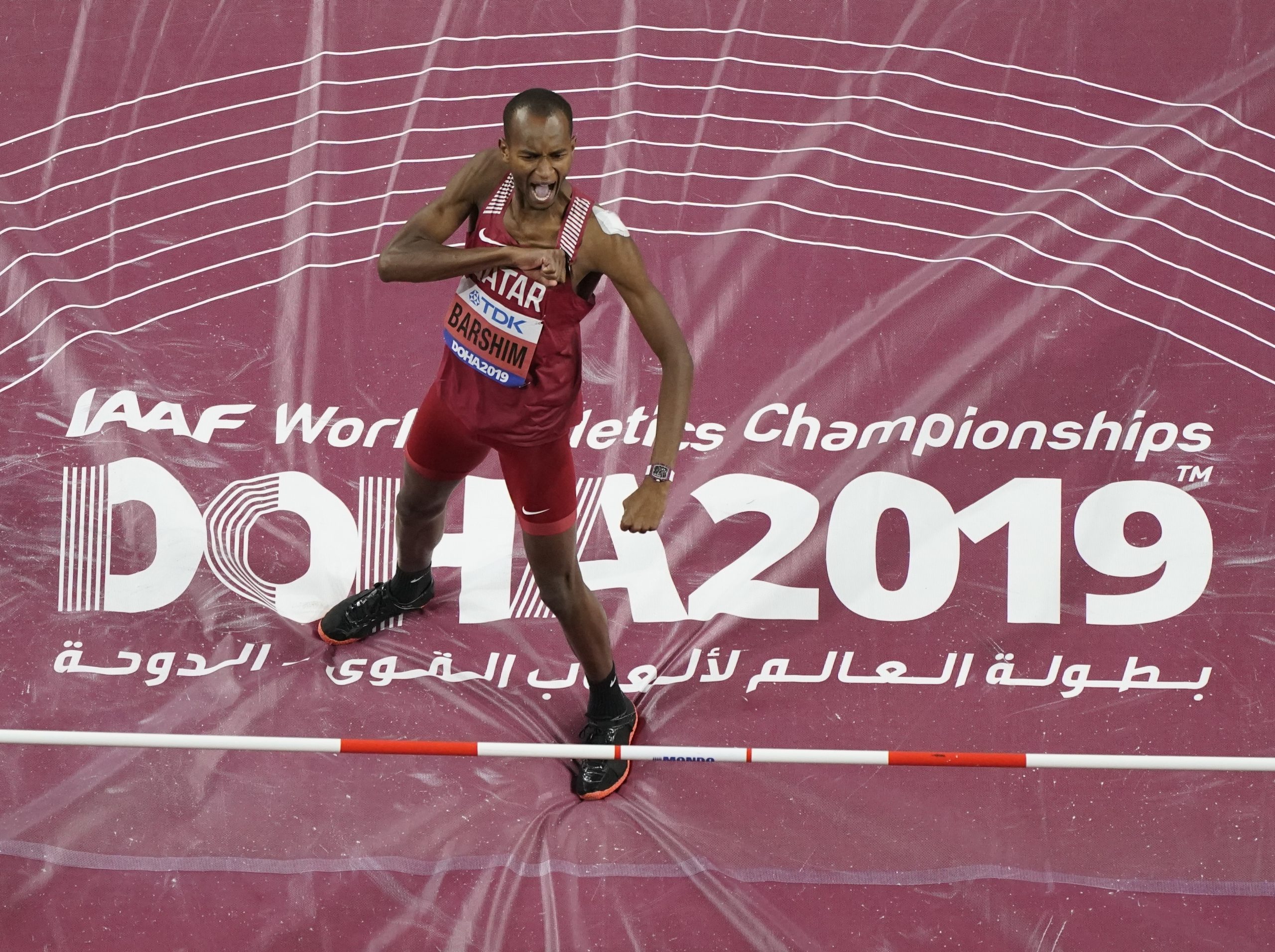 Mutaz Esa Baršim (Katar), prvak sveta u skoku uvis 2019. - 04. oktobar;   Foto: Morry Gash