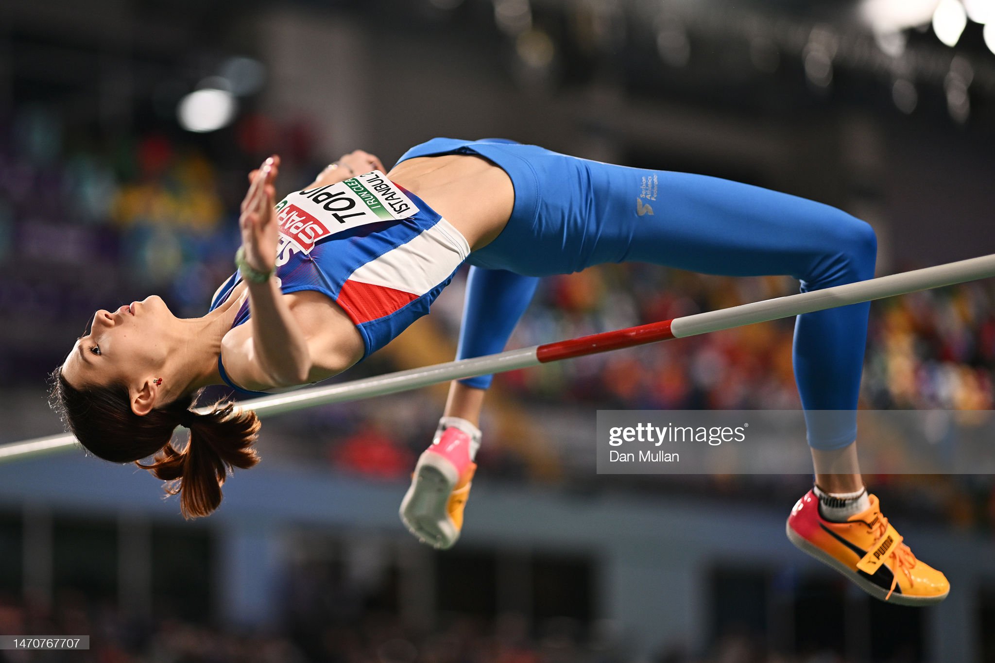 Dvoransko Evropsko prvenstvo 2023., Istanbul - 02. mart - Angelina Topić, skok uvis kvalifikacije;   Foto: Dan Mullan/Getty Images